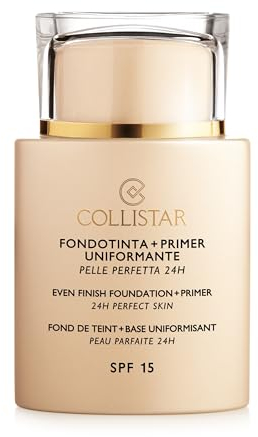 Collistar Fondotinta + Primer Uniformante SPF 15 n. 5 Ambra, 2 in 1 Waterproof, Texture Cremosa ad Azione Uniformante, per Tutti i Tipi di Pelle, 35 ml