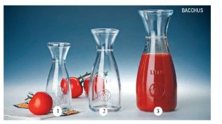 Karaffe Bacchus Glas Dekoglas Wasserbehälter Saftbehälter 0,5Liter