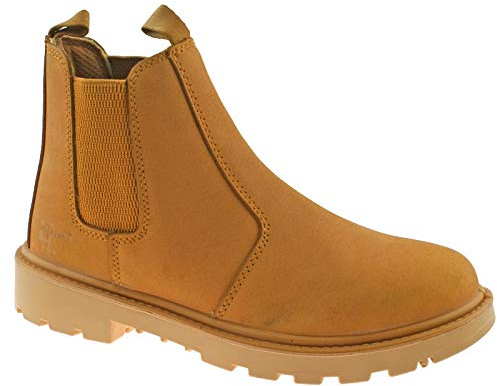 GRAFTERS Safety Chelsea Dealer Boots, Honey Nubuck, 8 UK