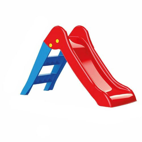 Dolu My First Garden Slide Medium For Children From 2 Years Blue Ladder and Red Slope Foldable for Indoor Outdoor Use Toddler Climbing Kids Outside Play