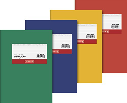 Brunnen 1046945 Vokabelheft (A6, 64 Blatt, liniert, mit Teilungslinie)