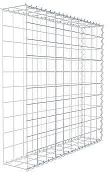 GABIONA Cestino di Pietra Gabbione Maglie rettangolari, 10 x 10 cm, profondità 20 cm, Cestino per la Coltivazione di Tipo 2, Chiusura a Spirale, con zincatura galvanica