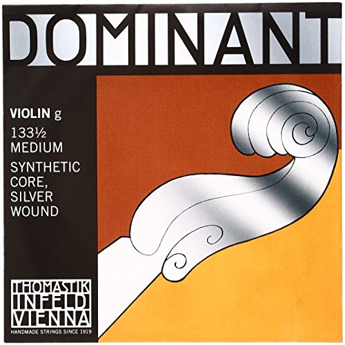 Thomastik-Infeld Dominant Violinsaite G 1/2 – Einzelsaite (133 1/2), synthetischer Kern, Silber umsponnen, mittlere Spannung