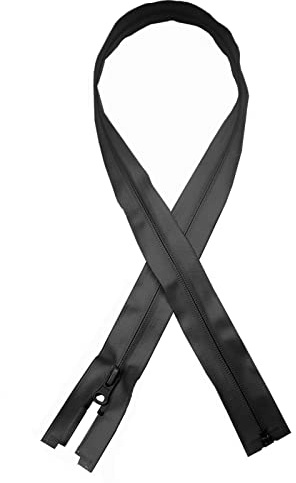 everest1953 Dragkedja dragkedja vattentät delbar TPU 60 65 70 75 80 cm x matt (60 cm, svart matt)