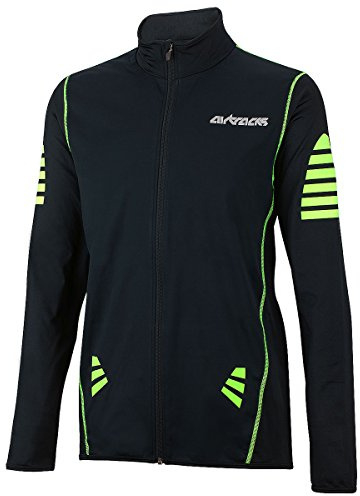 Airtracks Herren Winter Fahrradtrikot Langarm Pro Thermo Funktions Radtrikot - Winddicht Warm Reflektoren Full Zip