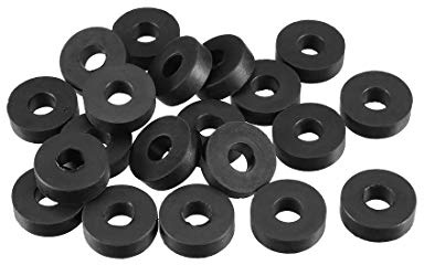 sourcing map 20 Stück Gummi Unterlegscheiben Flach 13mm AD 5mm ID 4mm Dicke | für Wasserschlauch Wasserhahn