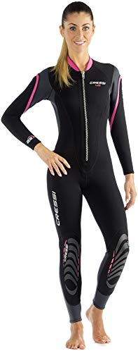 CRESSI Lei Monopiece-Neoprenanzug, Schwarz/Rosa, 2,5 mm, All-in-One-Neoprenanzug, Premium-Neopren, hohe Dehnbarkeit, Schwarz/Rosa, 2,5 mm, Damen