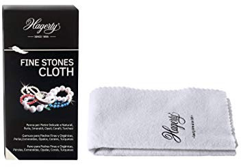 Hagerty Fine Stones Cloth Chiffon de nettoyage pour bijoux I 36 x 30 cm I Chamoisine imprégnée 100% coton I Efficace pour les bijoux avec pierres fines et organiques (perles, émeraudes, opales...)