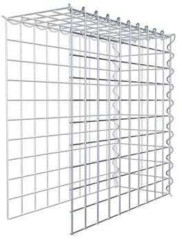 GABIONA Cesta de piedra de gavión rectangular, malla de 5 x 5 cm, profundidad de 20 cm, cesta de cultivo tipo 4, cierre de espiral, galvanizado (50 x 50 x 20 cm)