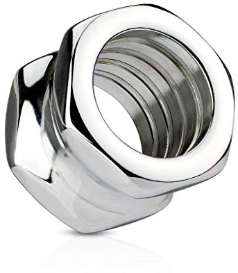 Tapsi´s Coolbodyart® Double Flared Tunnel Edelstahl Chirurgenstahl 316L Sechskant Schraube Mutter 14mm