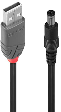 LINDY 70268 - Cavo USB Maschio - DC 5.5 / 2.1mm - 1,5m
