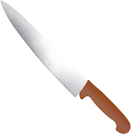 Ever Blade 10 (250mm) Professional Japanese High-Carbon Steel Chef’s Knife - (Brown Handle) - Razor-Sharp Edge, Non-Slip Polypropylene Handle, HACCP Food-Safe, Durable Kitchen Safe Cooks Knife
