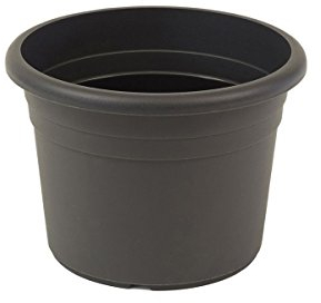 greemotion Pflanzkübel Fiona Anthrazit-Grau - Blumentopf 40cm - 22L Blumenkübel rund - Übertopf UV-beständiger Kunststoff - Pflanztopf frostsicher - Pflanzgefäß mit Bodenlöchern - Pflanzen-Zubehör