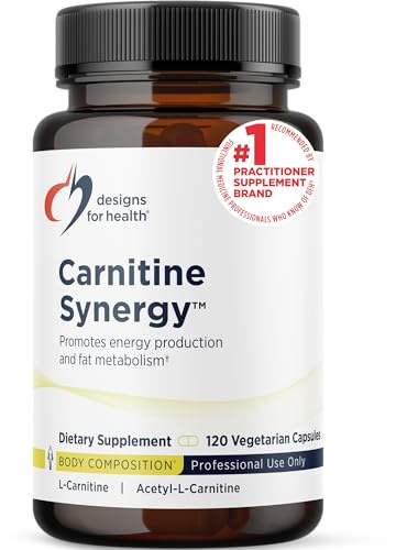 Designs for Health Carnitine Synergy - 400mg L-Carnitine (from Carnitine Tartrate) + 100mg Acetyl L-Carnitine Pills - Non-GMO + Vegetarian Supplement (120 Capsules)