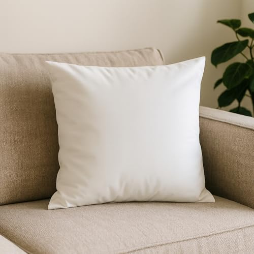 Hans-Textil-Shop Kissenbezug 35x40 cm Weiß Uni – 100% Baumwolle Linon, schadstoffgeprüft, in Europa gefertigt – Kissenhülle mit verdecktem Reißverschluss, waschbar 60°C