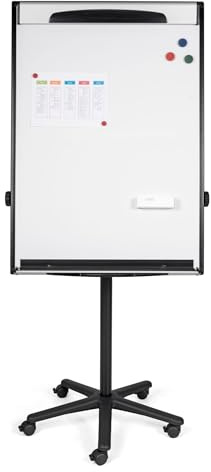 MasterVision Tripod Extension Bar Magnetic Dry-Erase Easel, 69 to 78 High, Black/Silver