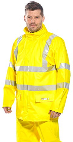 Portwest FR41 Sealtex Arbeitsjacke Langarm Baumwolle Leicht Strapazierfähig | Gelb, 3XL, EN 1149, EN ISO 20471 Klasse 3, EN 343 Klasse 3:1, EN 13034 Typ 6, EN ISO 14116, EN 1149-5