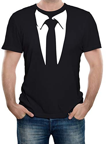 Reality Glitch Costume Fantaisie pour Homme avec Cravate et col, Noir, XXL