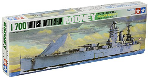 Tamiya Tamiya-1/700 British Battleship Model Boat 1:700 Brit. Acorazado Rodney WL-modelismo, Manualidades, Hobby, Pegado, Kit de plástico, Multicolor, Talla única (77502)