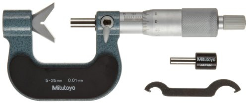 Mitutoyo 114-165 Sonder-Bügelmessschraube ohne Nuten, 5-25 mm