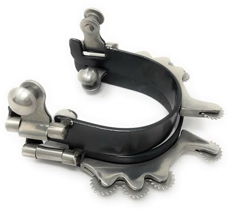 Barrel Racing Bumper Sporen mit Horizontal rowels schwarz Stahl