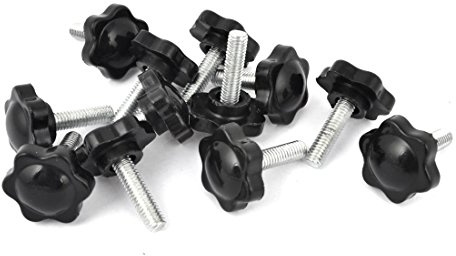 sourcing map 12 Stück M6 x 20mm Außengewinde 25mm Sterngriff Klemmhebel | Klemmmutter Sternschraube