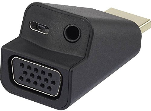 RENKFORCE RF-4149768 HDMI/VGA Adaptateur [1x HDMI mâle - 1x VGA Femelle, Jack Femelle 3.5 mm] Noir