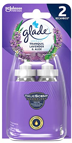 Glade® - Recambio para Ambientador Automático Sense & Spray con Sensor de Movimiento, Fragancia Lavanda, Duo Pack, 2 Recambios