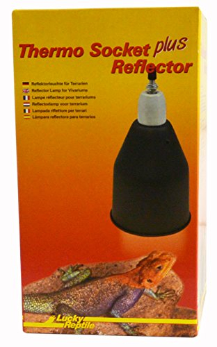 Lucky Reptile Thermo Socket + Reflector groß ,,schwarz, Porzellanfassung mit Reflektor und Schutzgitter, 1 Stück (1er Pack)