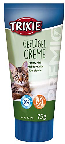Trixie Premio Geflügelcreme für Katzen | 75 g | Ergänzungsfuttermittel für Katzen | Kann dabei helfen das Verabreichen von Medikamenten zu erleichtern | Mit Geflügel