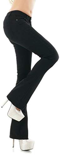 Noir Triple XXX Women's Stretch Denim Boot Cut Jeans Business Work Trousers Black Sizes 4 6 8 10 12 (XS UK 6 EU 34)