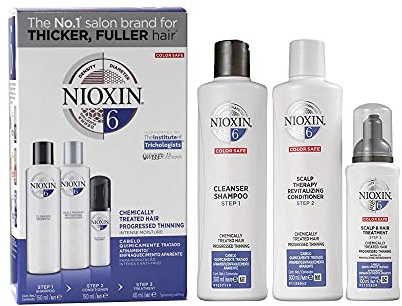Nioxin Hair System 6 - Set Shampoo für Haarausfall+ Pflegespülung für Haarausfall + Behandlung mit LSF 15 Schwächung, 1er Pack (1 x 340 ml)