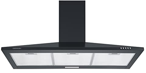 Cookology Energy A Rated 100cm Wall Mounted Extractor Fan | Black 100cm Chimney Cooker Hood