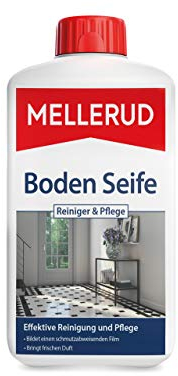 Mellerud Boden Seife Reiniger & Pflege | 1 x 1 l | Effizientes Reinigungsmittel zur Entfernung von Verschmutzungen für alle Bodenarten im Innenbereich