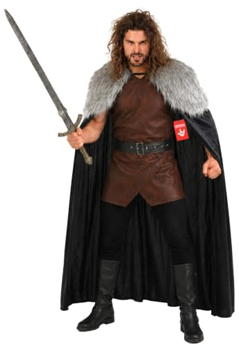 Fun Shack Deguisement Viking Homme, Costume Guerrier Halloween Homme | Cape Brune à Fausse Fourrure, Style Guerrier Nordique, À Enfiler, Parfait pour Halloween, Idéal pour se Déguiser