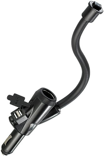 NavGear Kfz Navihalterung: Schwanenhals-Navi-Halterung für 12V-Buchse: 2X USB, 1x 12/24V (Navi Kfz Halterung)
