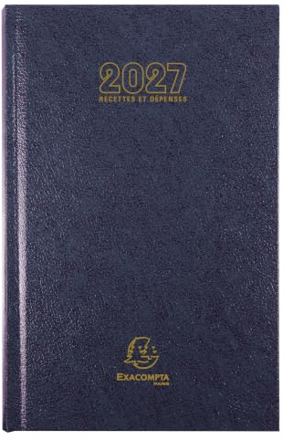 Exacompta - Agenda Carré Recettes et dépenses 13,5x21cm - Janv à déc 2027