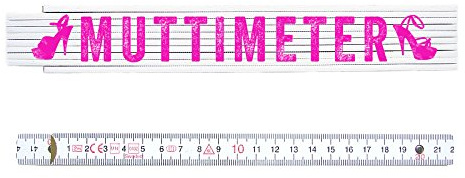 INTERLUXE Zollstock Metermaß MUTTIMETER Meterstab Frauen Handwerkerin Heimwerkerin Pink Geschenk Mitbringsel für Mama Mutter