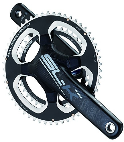 FSA Light 386EVO 2 x 11 Road Kurbelgarnitur, Unisex, 336-0069555033, Carbon/Grey Decal, 50/34T/175 mm