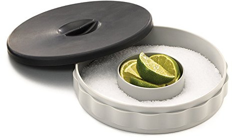 Tablecraft Glass Rimmer Set (H634T), Plastic, Grey & Black