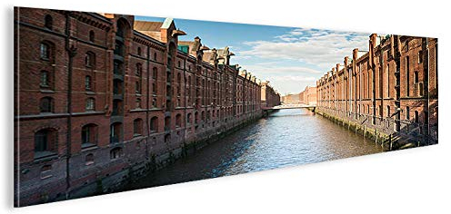 islandburner Bild Bilder auf Leinwand Speicherstadt V2 Hamburg Panorama XXL Poster Leinwandbild Wandbild Dekoartikel Wohnzimmer Marke