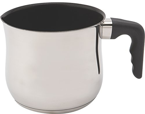 Zinel - Cazo Antiadherente para Salsas/hervir/Calentar Leche, con Mango de baquelita, de Acero Inoxidable, Color Plateado, 15,2 x 15,2 x 12,7 cm.