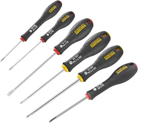 STANLEY Fmht0-62627 Coffret De 7 Tournevis Électricien/Mécanicien/Philips Gamme FATMAX - Fabriqués En France - Lame En Acier - Sablage De L'Empreinte - Poignée Soft Grip - Résistant - Anticorrosion