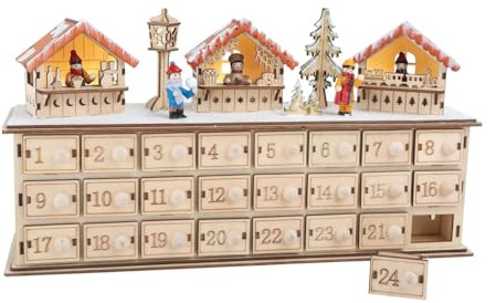 Small Foot 1290 Calendario dell' Avvento, Legno, Marrone, 40 x 10 x 22 cm