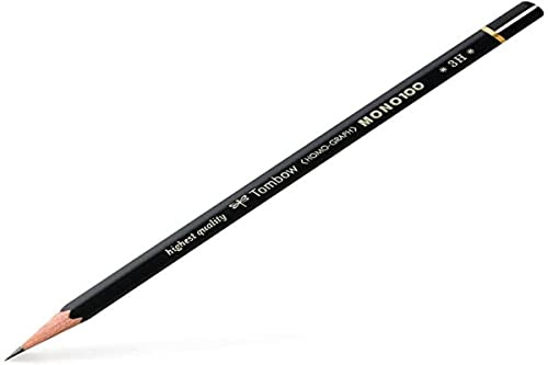 Tombow - MONO 100 | 1x Lápiz de Grafito 3H | Lápiz de Grafito premium de Alta Densidad, Extra Oscuro | Dibujo, bocetos, esbozos, escritura