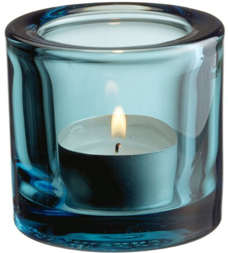 Kivi Tealight Holder 60mm, seeblau transparent, Standard by Iittala