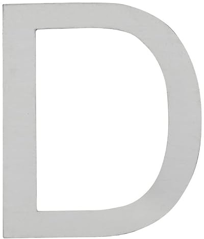 ARREGUI SEC11-T1 Número de Casa Exterior de 8 cm de altura | Placa de Señalización de Acero Inoxidable Satinado | Número de Puerta | Letra de Casa | Número de Vivienda, Piso o Escalera | Letra D