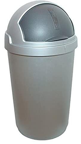 Curver VB 393100 SI/sw Kugelwalze 50 L, Plastik, Silber/schwarz