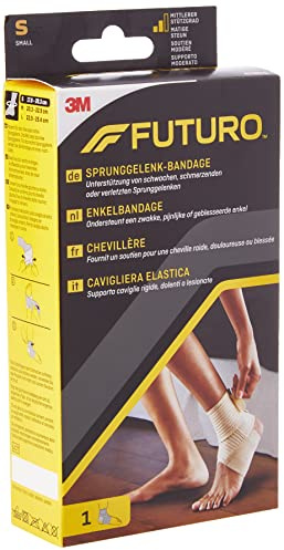FUTURO Sprunggelenk-Bandage, Größe S (17,8 - 20,3 cm) – Unterstützung von Steifen, Schmerzenden oder Verletzten Sprunggelenken, Fußgewölbestütze, Atmungsaktiv, für Sport und Alltag
