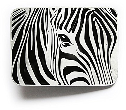 eeddoo® Gürtelschnalle - Zebra (Buckle für Wechselgürtel für Damen und Herren | Belt Frauen Männer Oldschool Rockabilly Metall Gothic Wave Rock Biker Western Trucker Casino Skull)